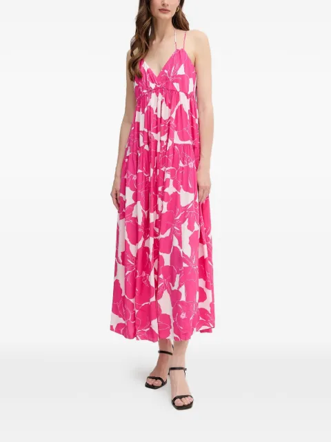 Marc Aurel floral-print V-neck maxi dress Pink 6981101024795