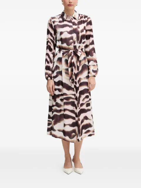 Marc Aurel tie dye belted midi dress Brown 6576100024817