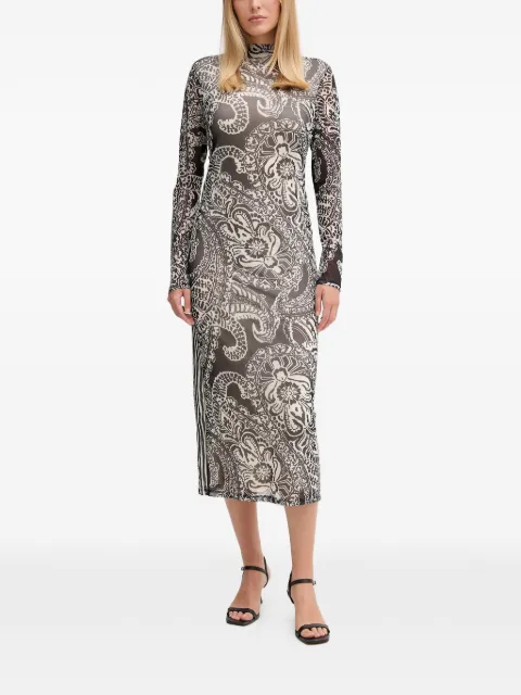 Marc Aurel patterned midi dress Black 6574700073868