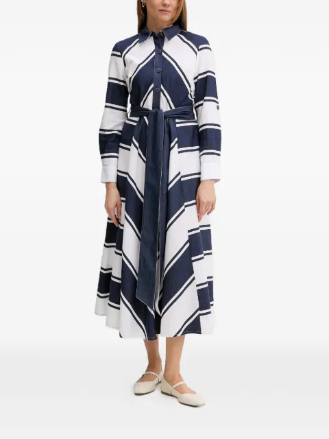 Joseph Ribkoff striped belted midi dress Blue 261936