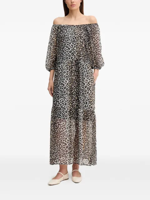 OUI off-shoulder animal-print maxi dress Black 93829