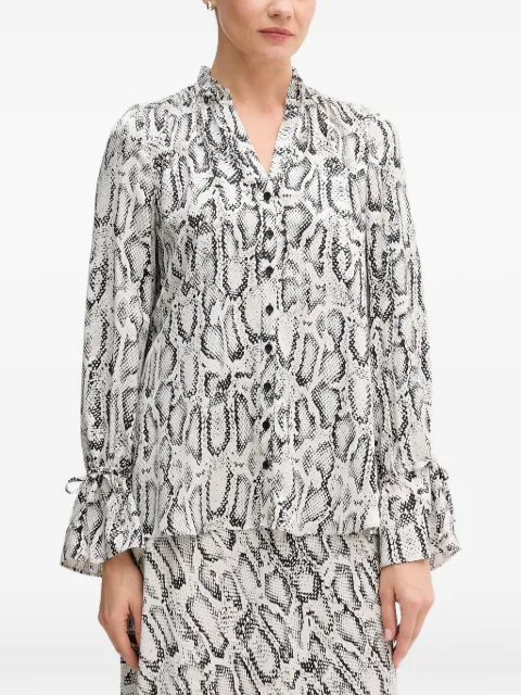 Marc Aurel ruffled snake-print shirt White 6339100193494