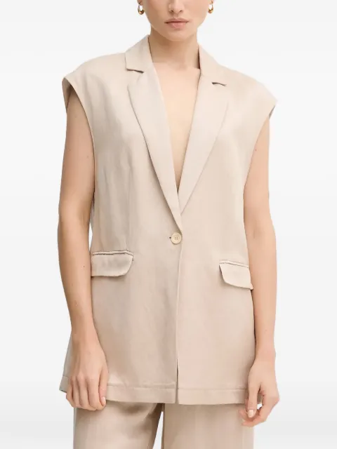 Marc Aurel sleeveless single-breasted blazer Neutrals 3936100093438