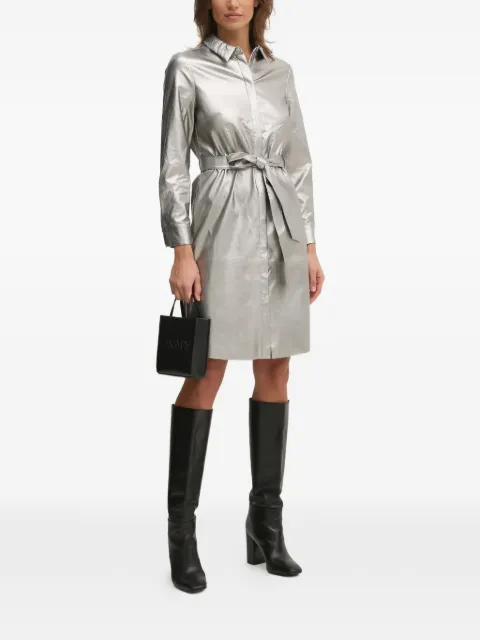 OUI belted mini shirt dress Silver 90946