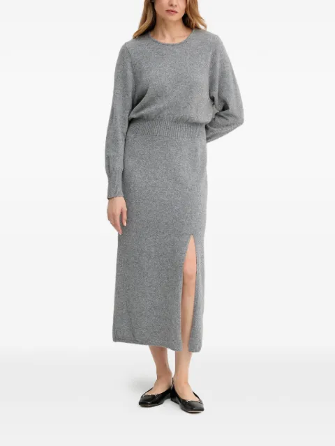 OUI rib-knit slit-detail midi dress Grey 94484