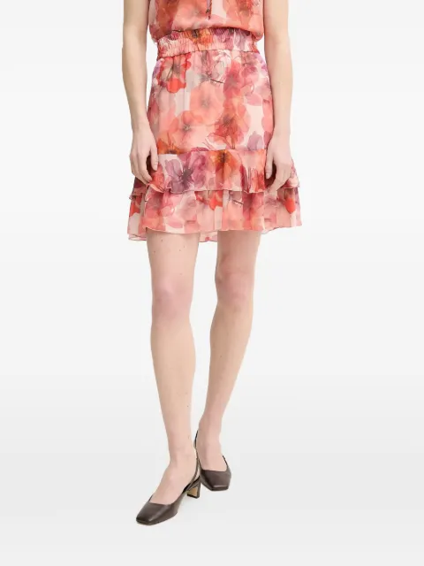 Marc Aurel ruffled floral-pattern mini skirt Pink 2187102324784