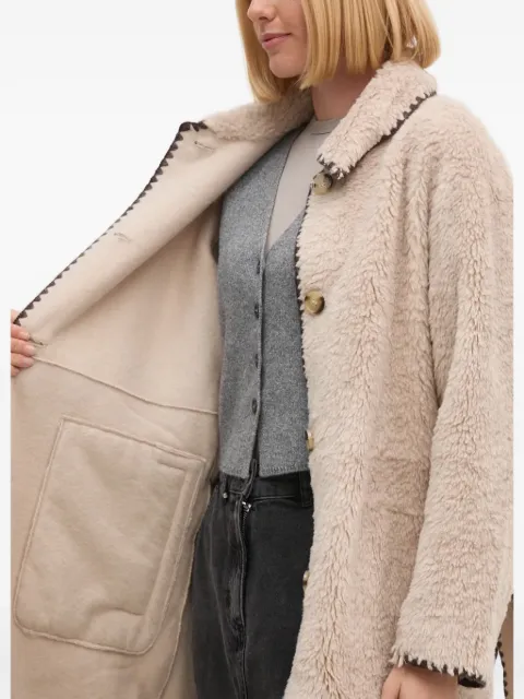 OUI scalloped trim belted coat Neutrals 88948