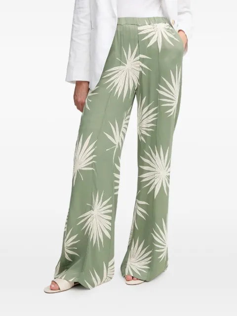 OUI floral palazzo pants Green 92813