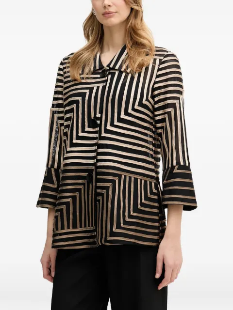 Joseph Ribkoff geometric-striped shirt Black 261980
