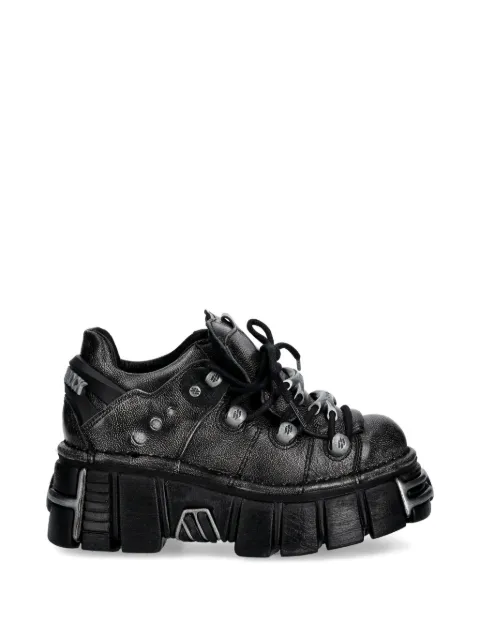 NEW ROCK Pulik Old Arena Tower Negro Acero eyelet platform sneakers Black M120NC69