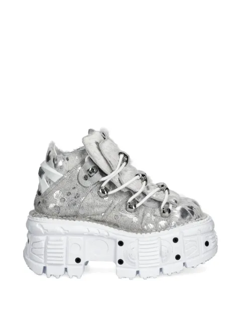 NEW ROCK Pelo Calvas Blanco Plata, Tank Blanco Torn dotted platform sneakers Grey M106C172