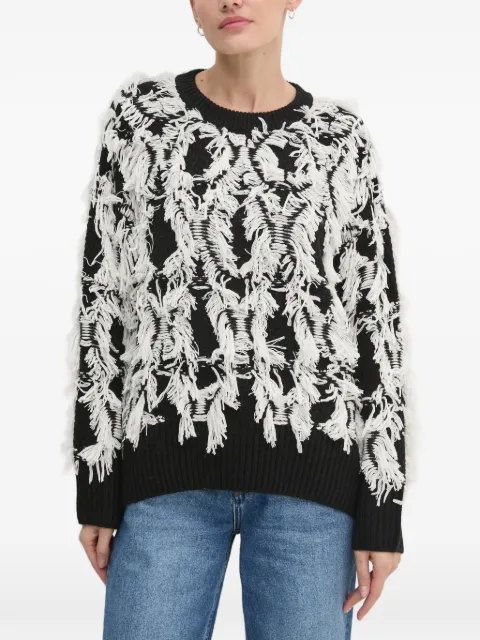 OUI fringed sweater Black 90176