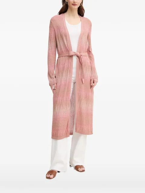 OUI belted patterned cardigan Pink 92115