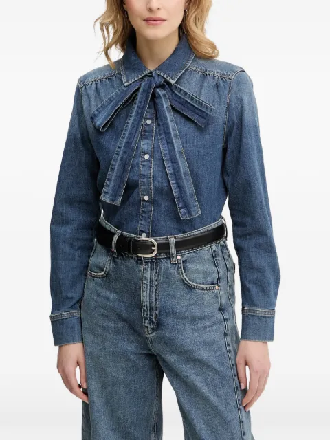 OUI bow-detail denim shirt Blue 96069