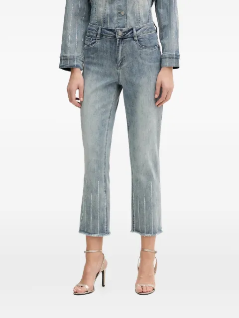 Joseph Ribkoff rhinestone-detail frayed jeans Blue 261945