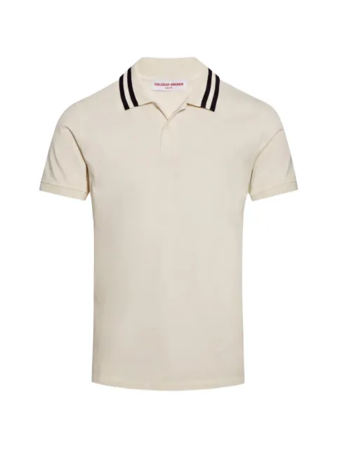 Orlebar Brown tipped-collar polo shirt Neutrals 275588
