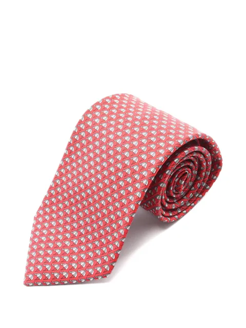 Hermès Pre-Owned 2020 silk patterned tie Red 1035705