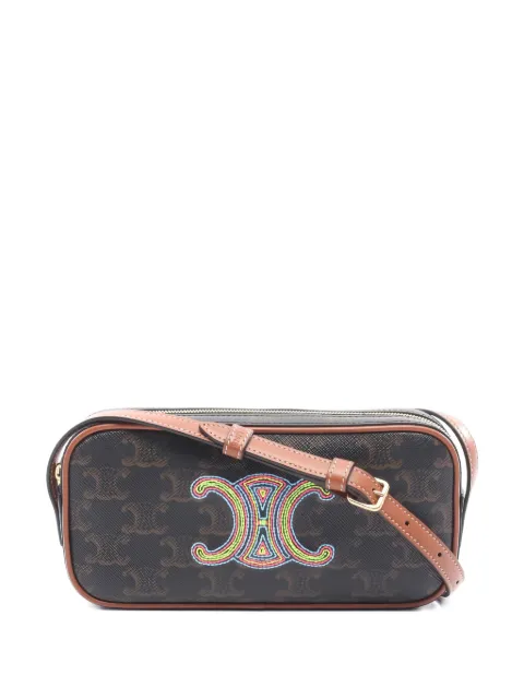 Celine Pre-Owned 2010s mini Triomphe camera bag Brown 1046371