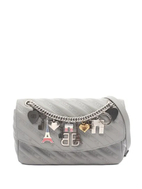 Balenciaga Pre-Owned 2010s bb round chain leather shoulder bag Grey 1046278