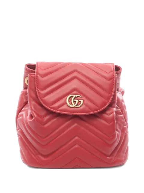 Gucci Pre-Owned 2000s chevron leather backpack Red 1035395