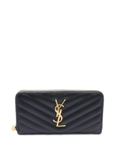 Saint Laurent Pre-Owned 2020s leather long wallet Black 1044862