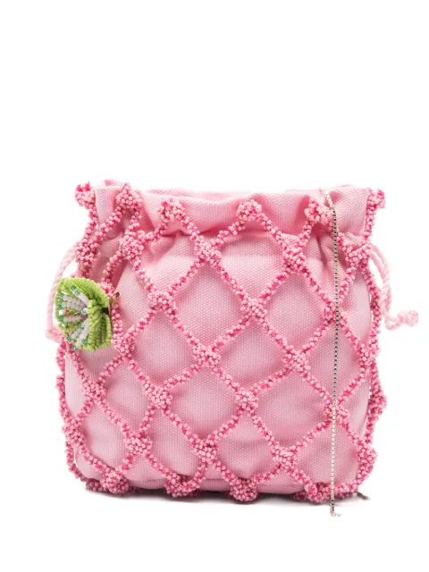 Rosantica Selene Marea beaded appliqué cross body bag Pink B18309