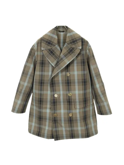 Hermès Pre-Owned 2010 plaid coat Green 1033220
