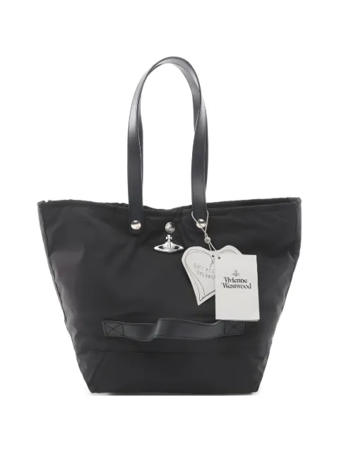 Vivienne Westwood Pre-Owned 2020s canvas leather tote bag Black 1044912