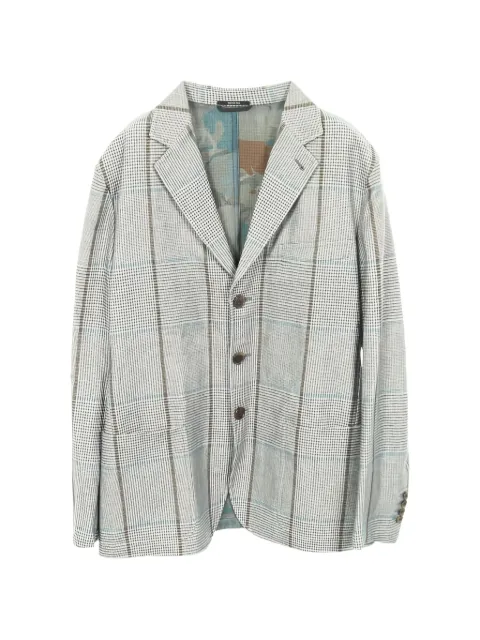 Hermès Pre-Owned 2010s tailored jacket check houndstooth jacket Grey 1035685