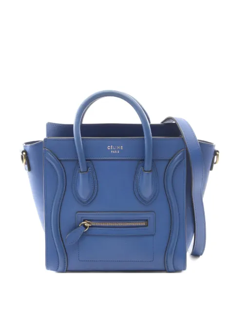 Celine Pre-Owned 2000s Nano luggage shopper leather tote bag Blue 1040866