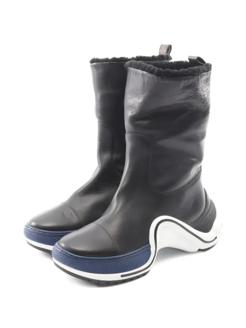 Louis Vuitton Pre-Owned 2019 arc light leather boots Black 1037572CL0169