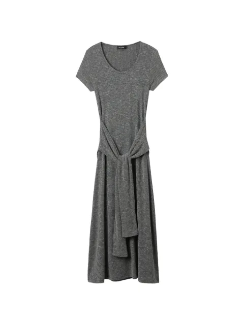 tout a coup tie-waist short-sleeve dress Grey M606AS6