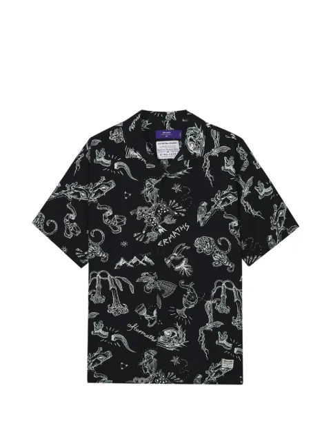 aftermaths patterned short-sleeve shirt Black AFMSRM01414X