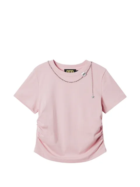 Mini Cream chain-embellished T-shirt Pink 6SM614A
