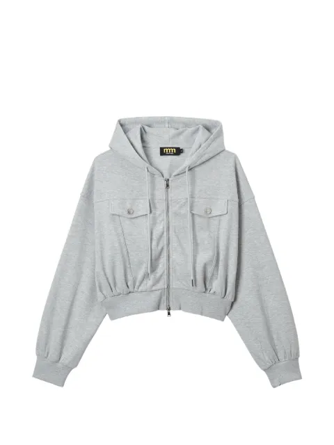 Mini Cream flap-pockets hoodie Grey 6SM500B