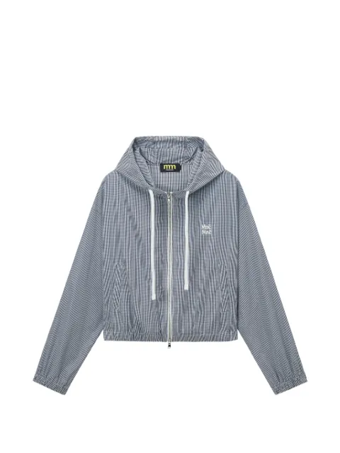 Mini Cream zip-up hooded jacket Blue 6SM100A
