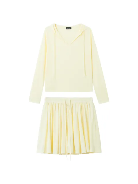 tout a coup fine-ribbed skirt (set of two) Yellow M612AS6