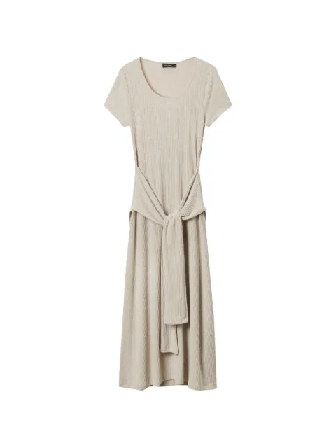 tout a coup ribbed tie midi dress Neutrals M606AS6
