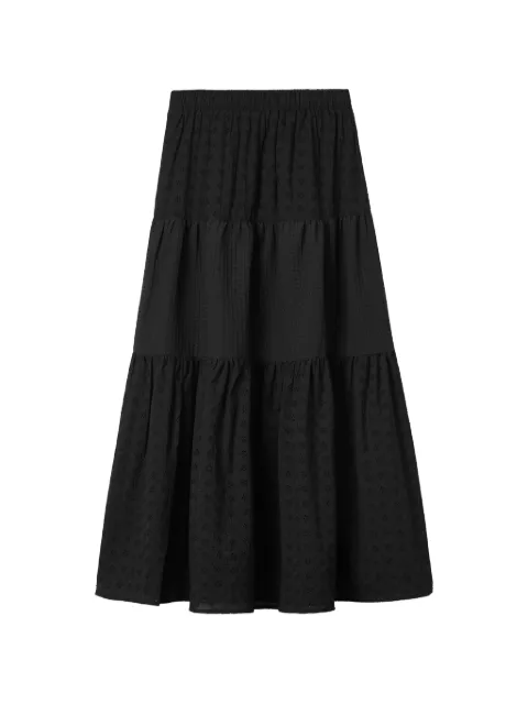 tout a coup tiered textured skirt Black M113AS6