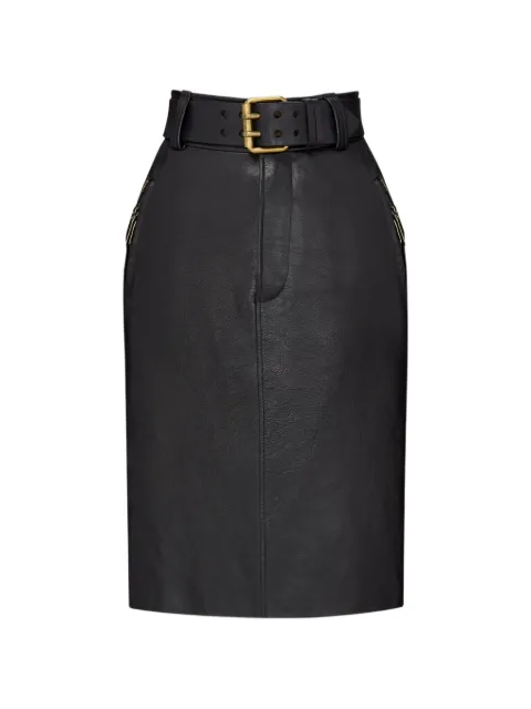 Saint Laurent belted leather pencil midi skirt Black 865021PCEXYCVE2