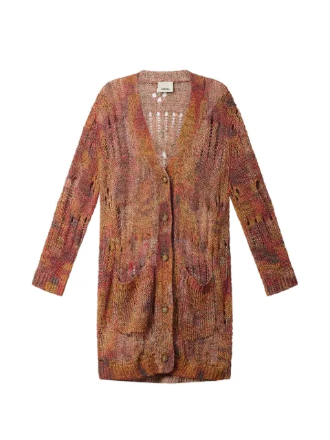 ISABEL MARANT Hanae long cardigan Orange CA0177FAD2L05I