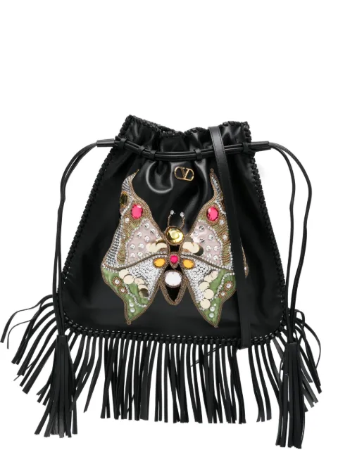 Valentino Garavani fringed shoulder bag Black WB0R67DXV