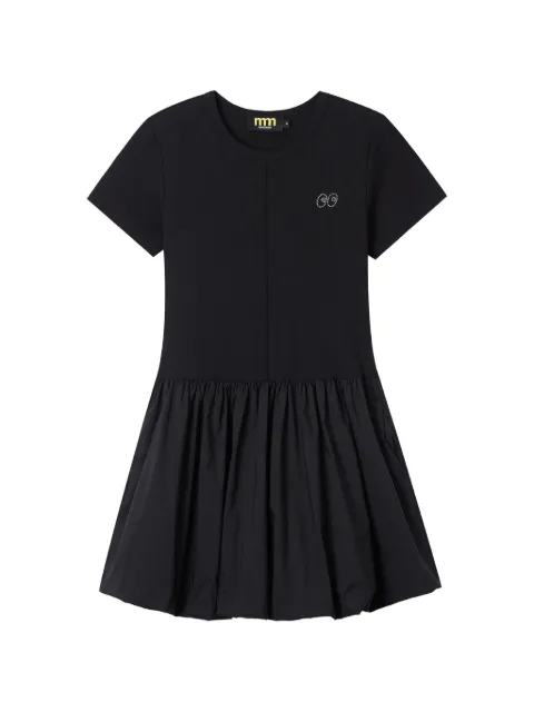 Mini Cream embellished pleated mini dress Black 6SM601A