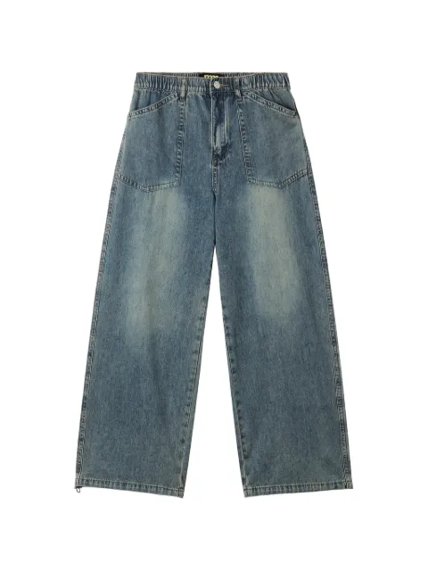 Mini Cream patch-pocket wide-leg jeans Blue 6SM104A