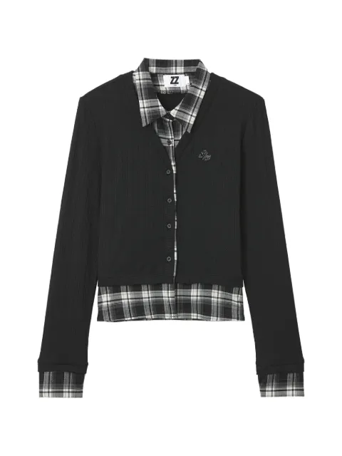 izzue shirt-panel cardigan Black IZXCDW00941X