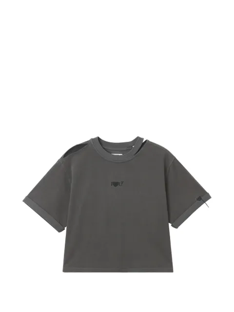 izzue cut-out detail t-shirt Grey IZXTEW00911X
