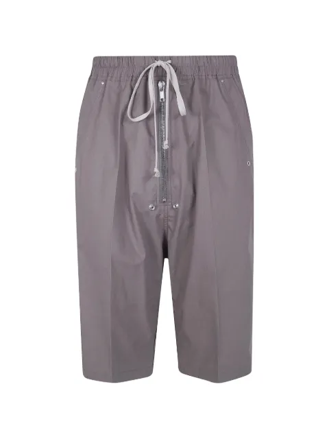 Rick Owens zip-front drawstring shorts Grey RU01F2349P