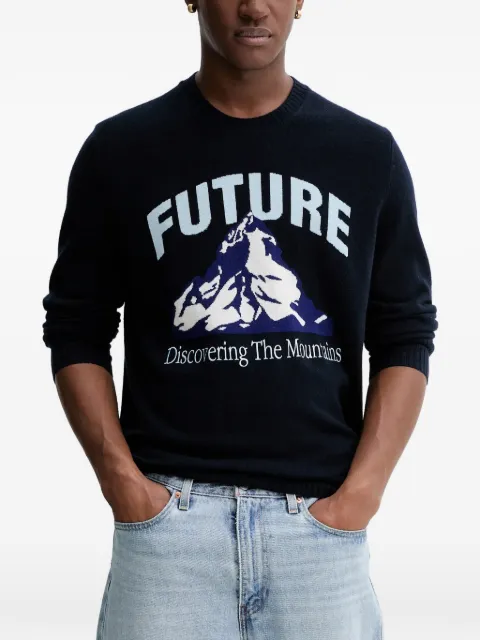 FROM FUTURE mountain-graphic sweater Blue MPR03346