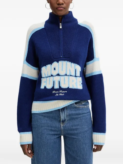 FROM FUTURE half-zip striped sweater Blue WPM03332