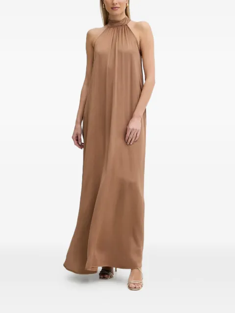 FRACOMINA sleeveless halterneck maxi dress Brown FR26SD3016W41301